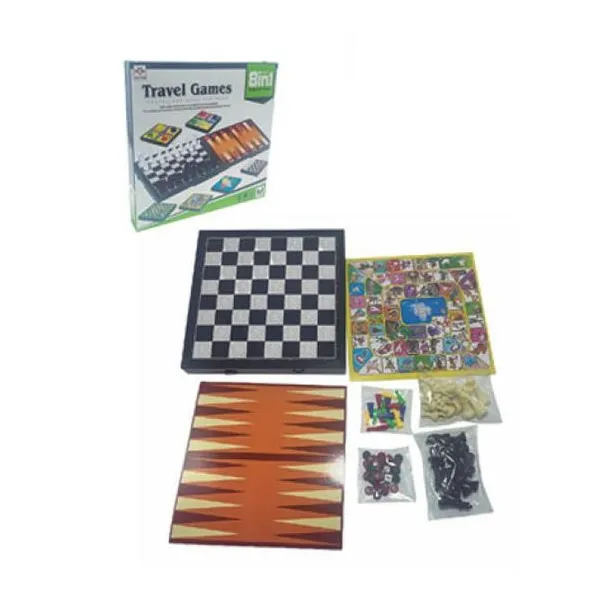 Juegos de mesa 8 en 1(damas, ajed,backgammon, 2 x ludo,oca,serp y esc, damas ch)