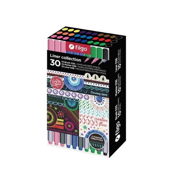 Set de marcadores liner colleccion liner 038/marker 036/brush 035 caja x30 Filgo - enjyset