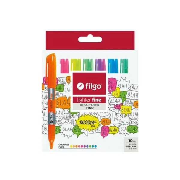 Resaltador punta biselada fluo lighter fine caja x10 f