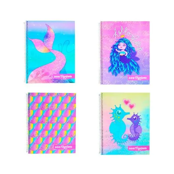Cuaderno 21x27 rayado 60h t/d con e 123 sirenas