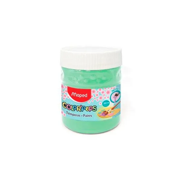 Témpera pastel verde agua en pote 200cc Maped