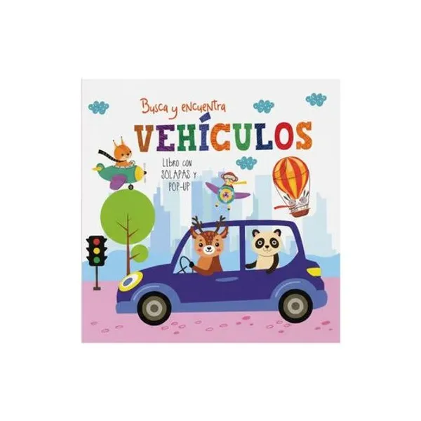 Libro de cuento pop-up busca y encuentra: vehiculos tapa dura 17.5x17.5 cm