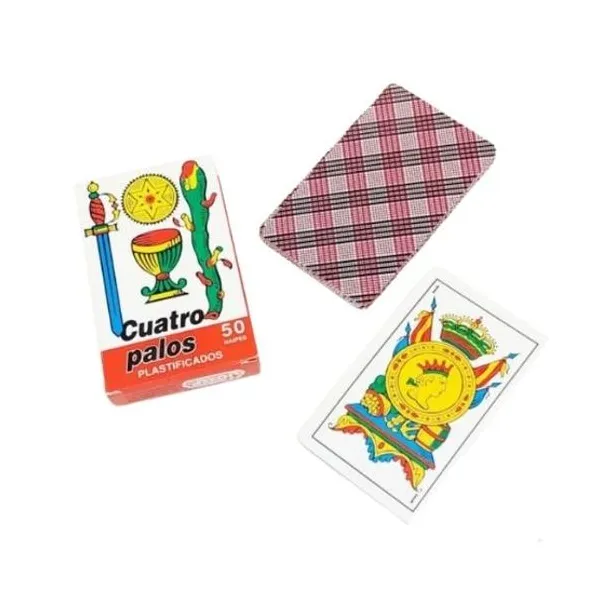 Naipes cuatro palos x50 plastificados