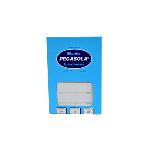 Etiquetas ueta autoadhesiva blanca 22x80 mm caja 6 unidades x30 hojas pegasola