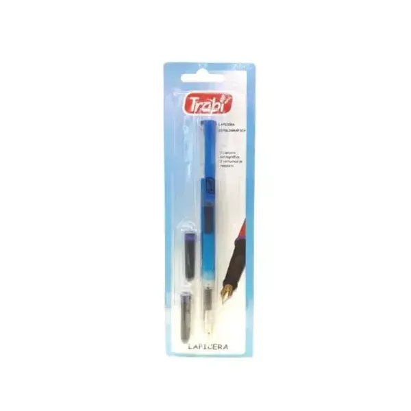 Lapicera escolar trabi iridium bl.x 1 + 2 cartuchos