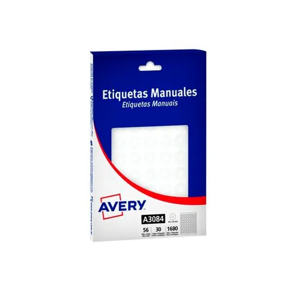 Ojalillo autoadhesivo polipropileno 14x14 mm caja 56 unidades x30 hojas avery