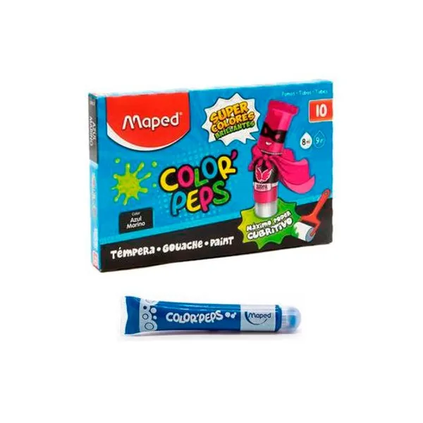Témpera color peps azul marino 8 ml caja x10 unidades map