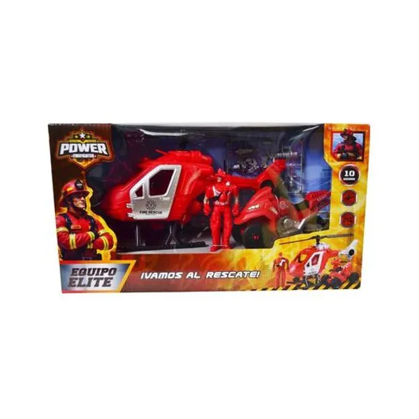 Se de vehiculos de rescate 10 piezas en caja 34x18.5x11 cm
