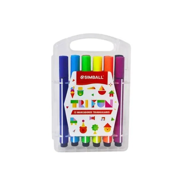 Marcador triangular tri fun caja x12 unidades Simball