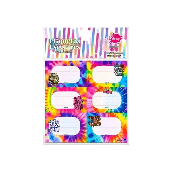 Rótulos 7x4.5 cm batik bolsa x12 inkdrop