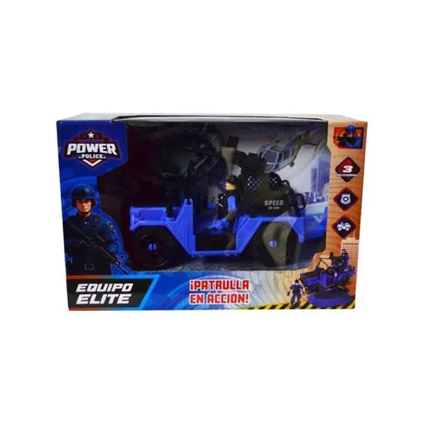 Set de vehiculos policia 3 piezas en caja 27.5x18x11 cm