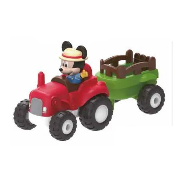 Disney on wheels - auto mediano armable 15 cm - mickey mouse tractor