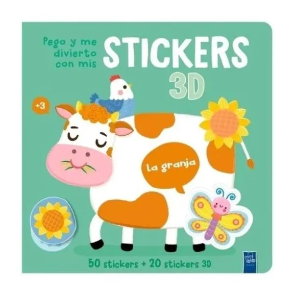 Pego y me divierto con mis stickers 3d: la granja