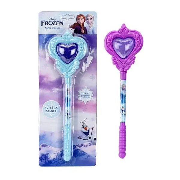 Varita mágica con luz y sonido Frozen en blister 14x37 cm x unidad colores surtidos
