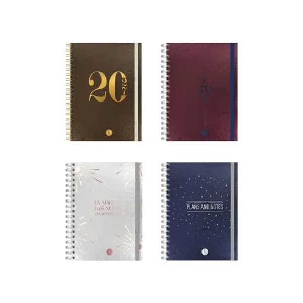 Agenda 2027 15x21 cm semana a la vista cocida premium metalizada 144 páginas ry