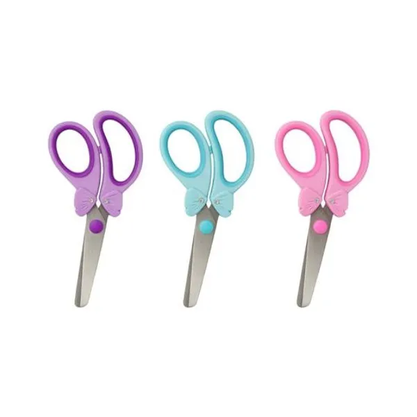 Tijera escolar 14.1 cm moño x unidad colores surtidos