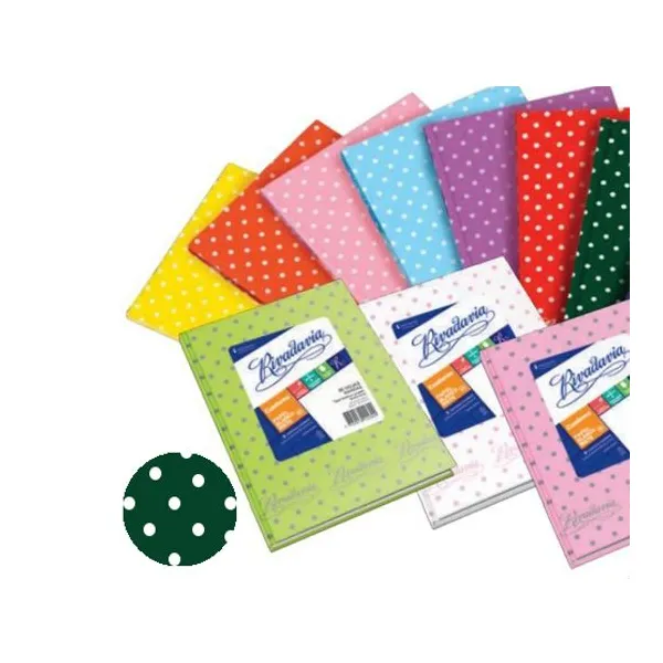 Cuaderno tapa dura Rivadavia forr.lunar x50 hs.ray.verde