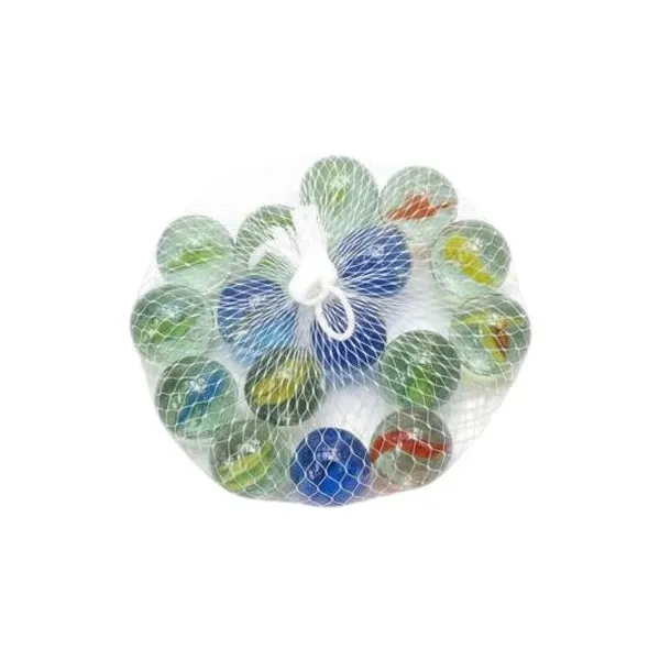 Canicas bolon de vidrio 25 mm cristal petalos red x12