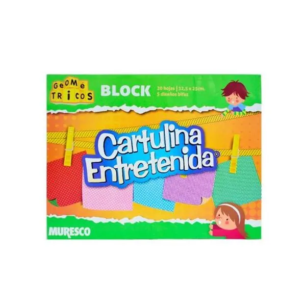 Block cartulina entretenida 32.5x25 cm 20h geometrico Muresco