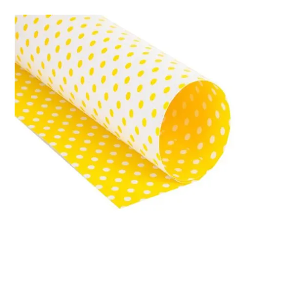 Cartulina Muresco entretenida lunares amarillo-bco.