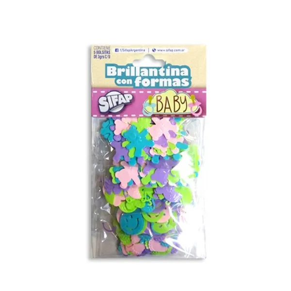 Brillantina Sifap con formas baby x5 sobres