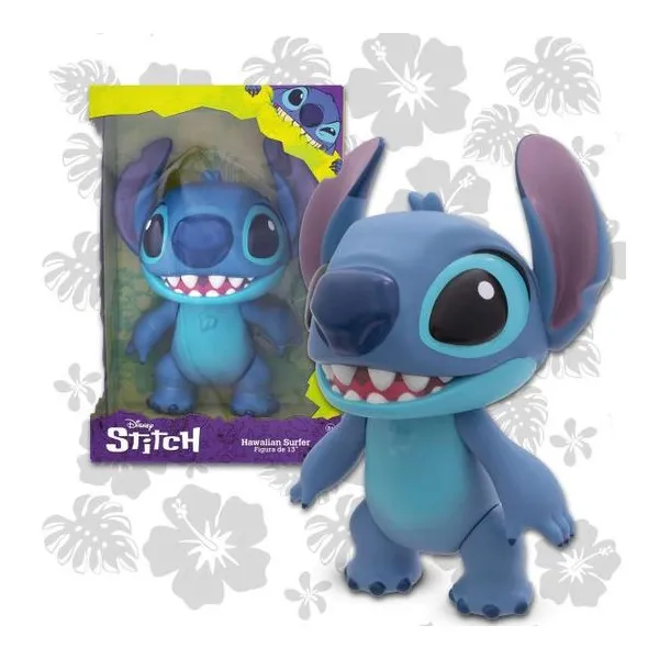 Muñeco Stitch hawaiian surfer articulado 38 cm
