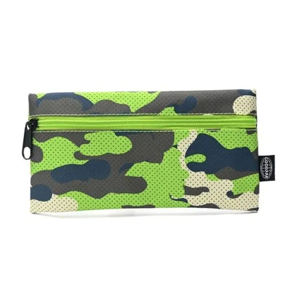 Cartuchera 1 cierre plana camuflado verde 22x11.5 cm goodpak