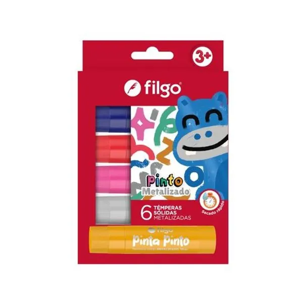 Témpera solida metalizada Pinto caja x6 Filgo - temps