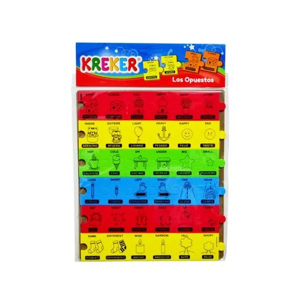 Juego de asociacion de goma eva los opuestos bilingue 24x28 cm Kreker