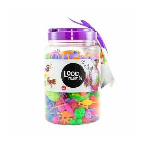 Set para armar bijou mostacillas encastre en balde sin hilo 12.5 cm lookmania