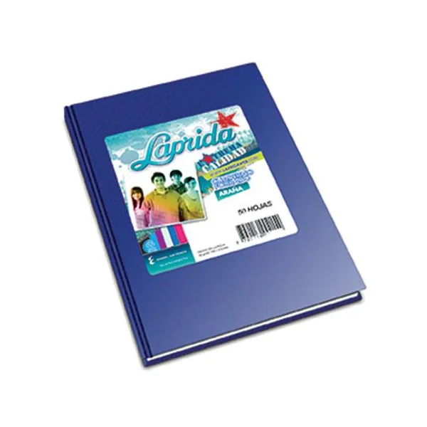 Cuaderno tapa dura Laprida forr.x 50 hs.cuad azul