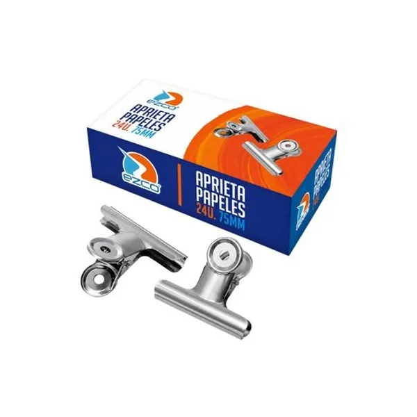 Aprieta papeles metal 75 mm caja x24 Ezco