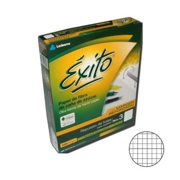 Repuesto carta cuadriculado 288h m/reforzado Éxito