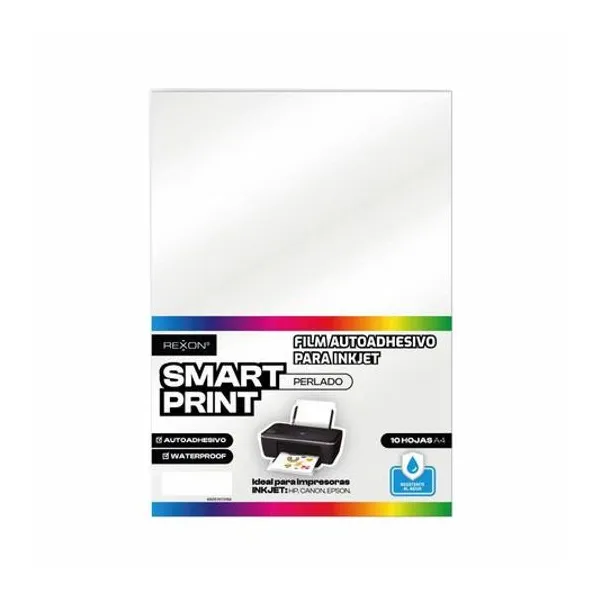 Film autoadhesivo para inkjet a4 perlado x10 hojas rexon
