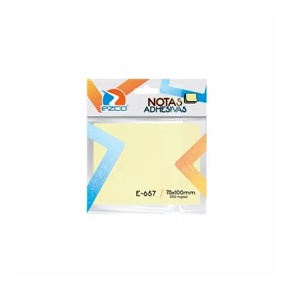 Notas autoadhesivas e-657 75x100 mm 100 hojas Ezco