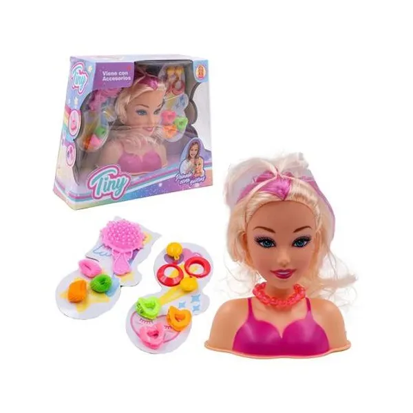 Set de peluqueria Tiny con muñeca en caja 24x20x8 cm