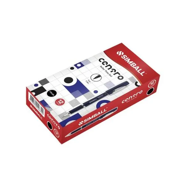 Bolígrafo roller gel centro negro caja x12 unidades Simball