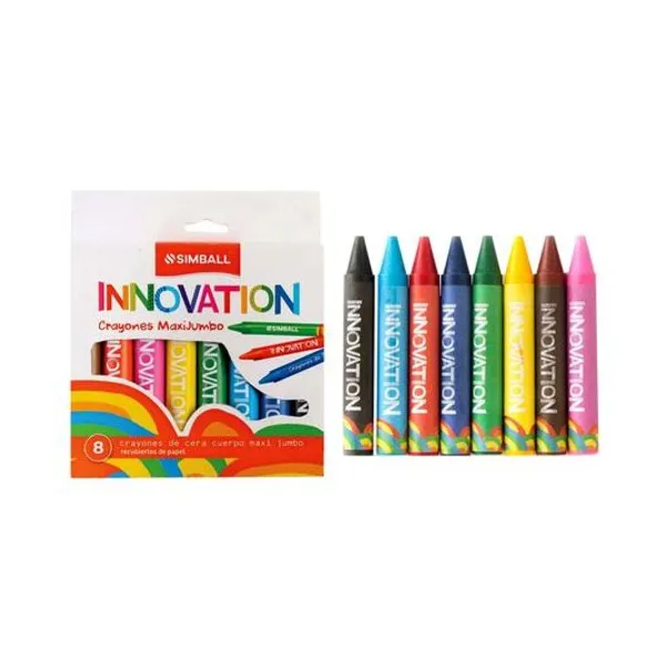 Crayón de cera innovation maxi jumbo caja x8 unidades Simball