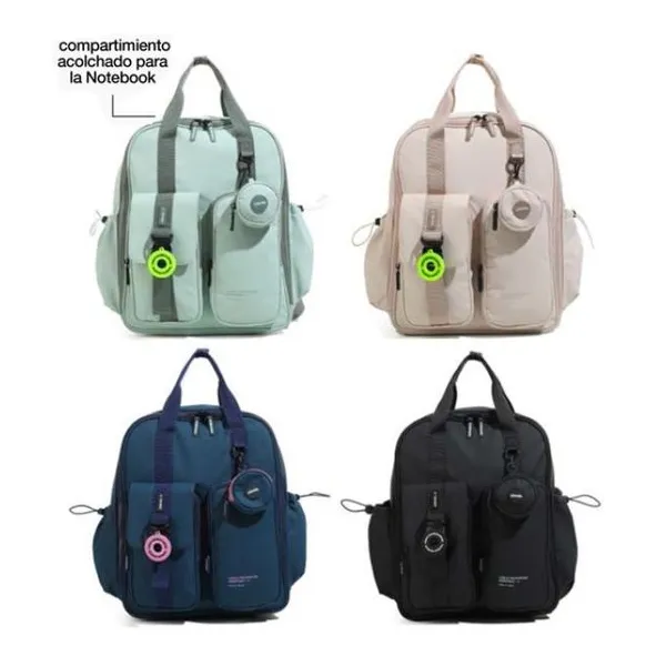 Mochila potential rubber con colgante 29 15 39 cm - colores surtidos