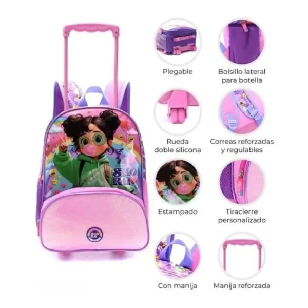 Mochila carro 16" nenas cool hoodie verde