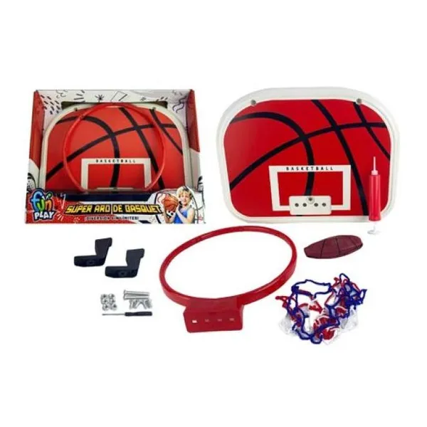 Aro de básquet con pelota e inflador 38 cm 39 x30 x6 cm