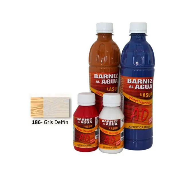 Barniz ad al agua lasur 100 ml186- gris delfin