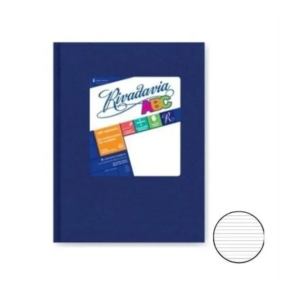 Cuaderno 19x23.5 rayado 98h t/d abc azul Rivadavia