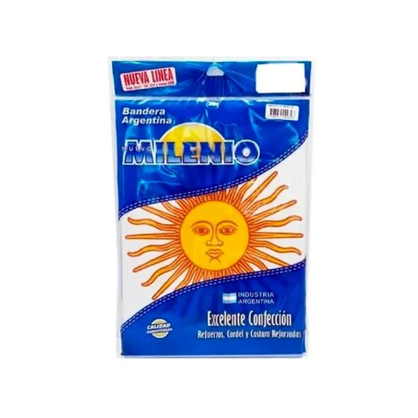 Bandera argentina poliester con sol 30x48 cm milenio