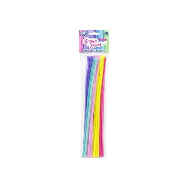 Limpia pipas color pastel 30 cm bolsa x20 unidades Sifap