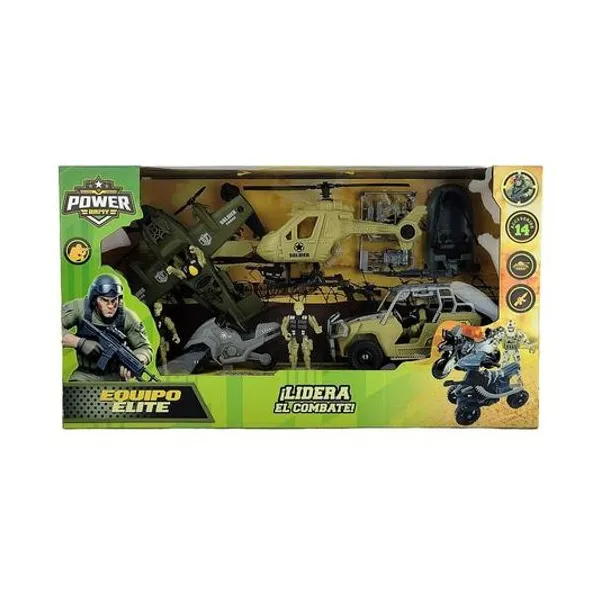 Set militar con vehiculos y accesorios en caja 60x33x12 cm