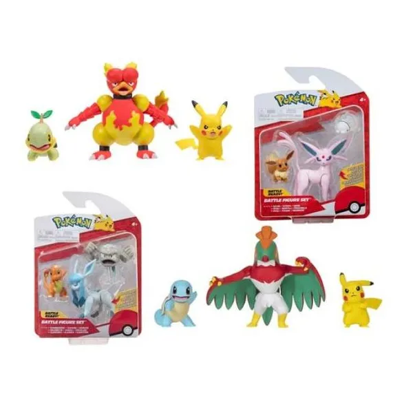 Pokemon 3 figuras (2 de 2" y una articulada de 3 ") surtidos
