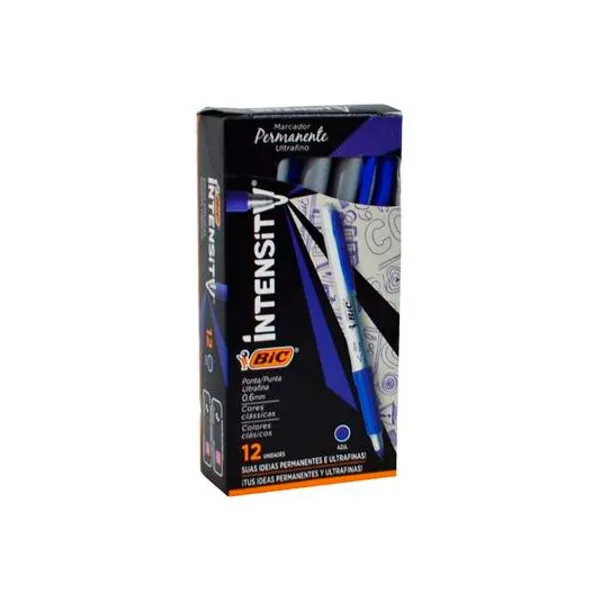 Marcador permanente intensity 0.6 mm azul x12 BIC