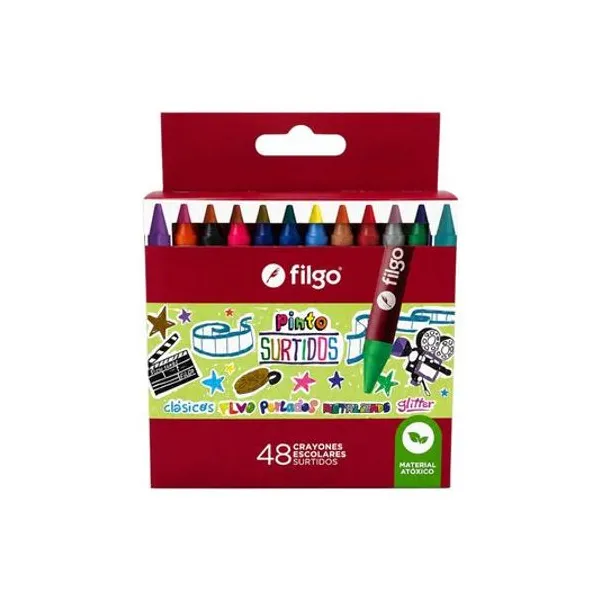 Crayón de cera Pinto mix caja x48 Filgo - wxc