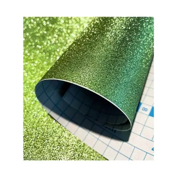 Rollo contac binder glitter verde limon 0,45 x2 mts